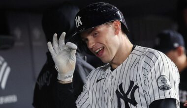 Yankees bullpen catcher head butts Ben Rice's grand slam on the fly in hilarious moment against Red Sox