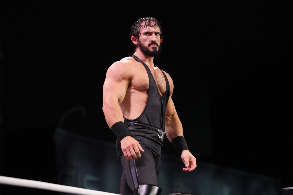 Wrestler Pac (Benjamin Satterley) in the ring.