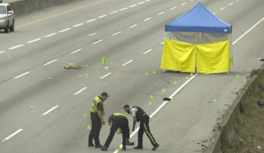 Highway 1 partially closed after man’s body found on road - BC
