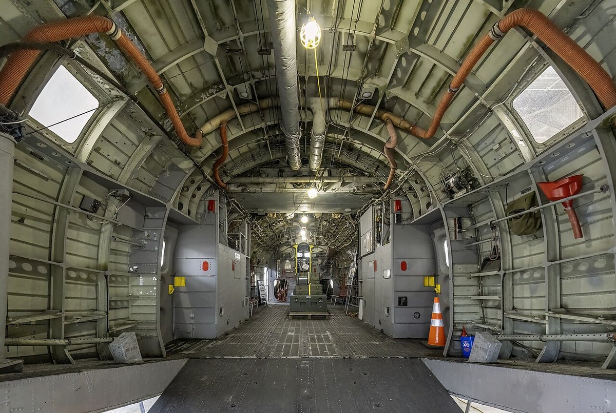 Interior cargo hold of a Fairchild C-123K Provider