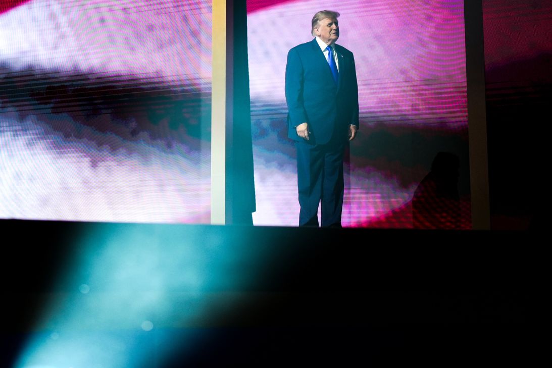 President Donald Trump arrives to speak at the Republican convention on September 9, in Dallas.