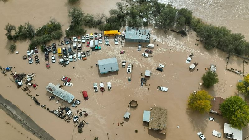 Photo captures major flooding in Shiprock, New Mexico as heavy rainfall inundates communities in the Four Corners region. (Photo: Navajo Police Department)