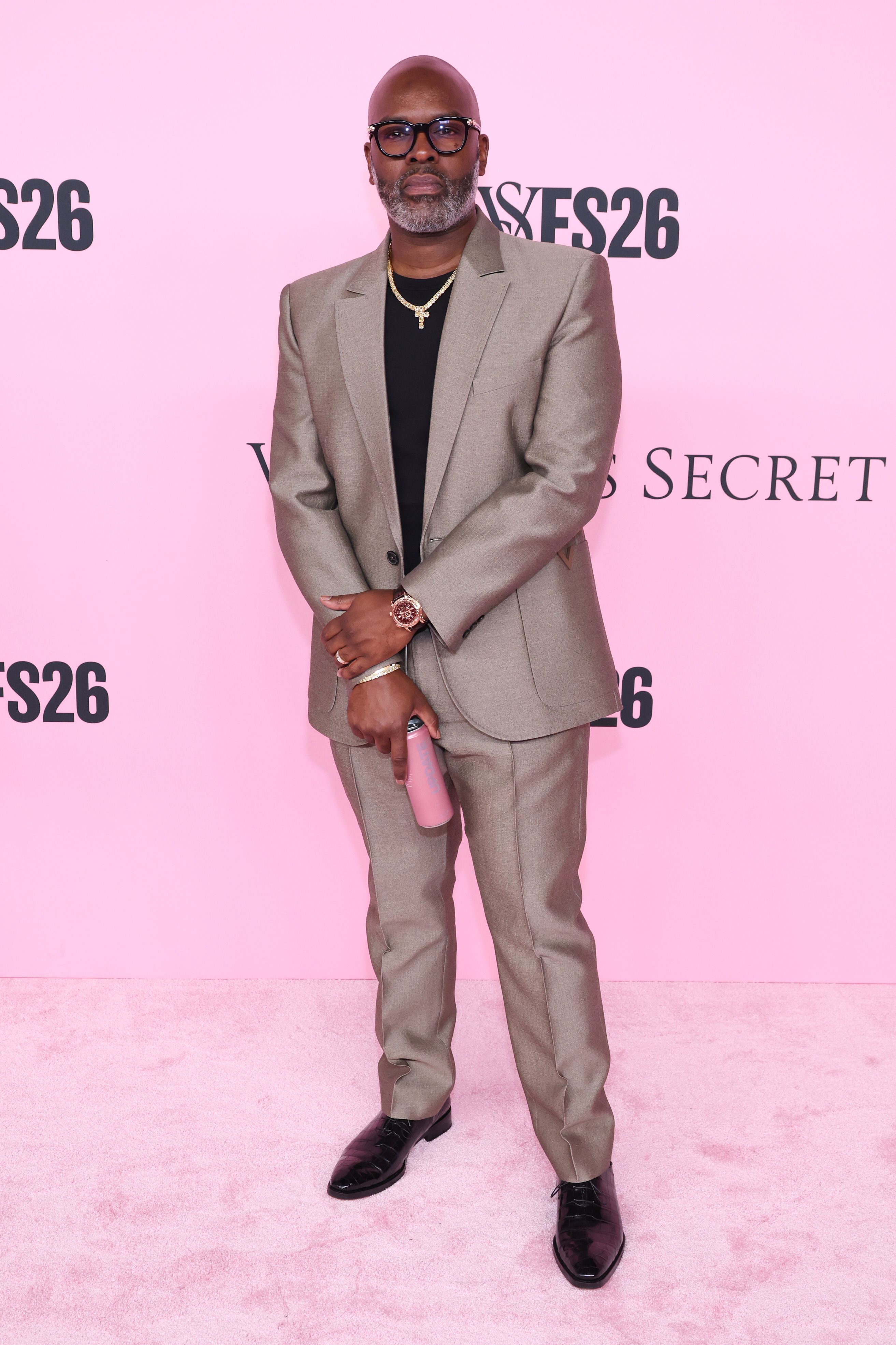 Corey Gamble on the pink carpet at the Victoria's Secret Fashion Show.