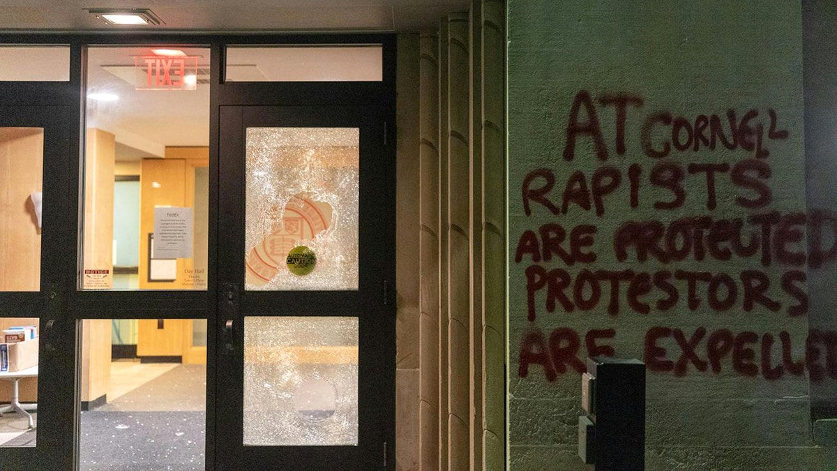 Cornell rape case, vandalism on campus