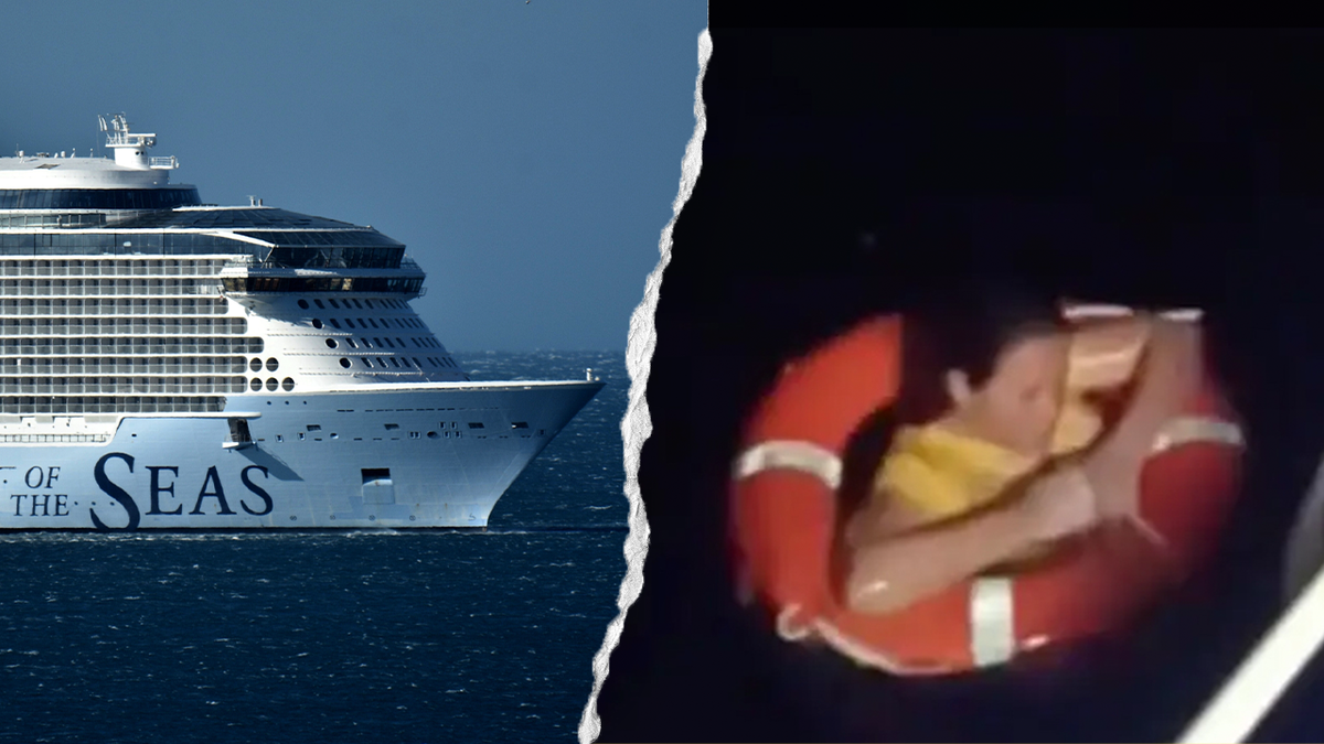Cruise ship split in the water.