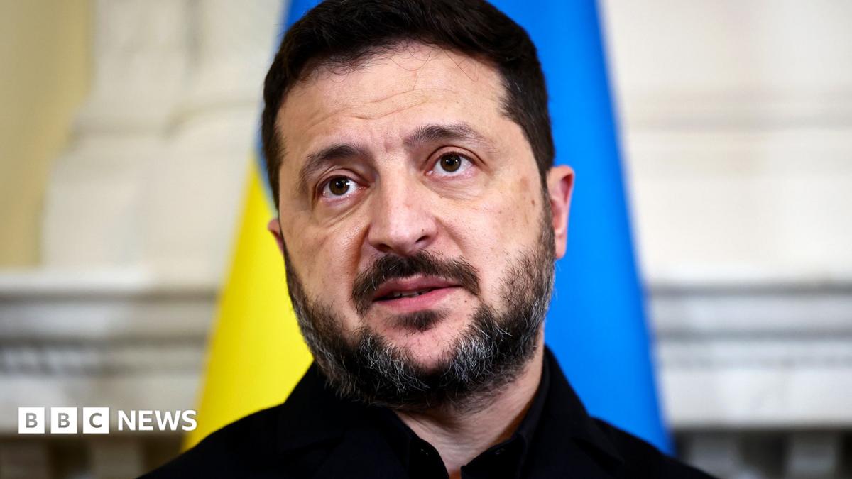 A close up shot of the President of Ukraine Volodymyr Zelensky during a meeting with Prime Minister Andy Burnham at Number 10 Downing Street.