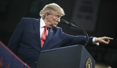 Donald Trump speaks during a campaign rally at the Alico Arena, Florida Gulf Coast University in Fort Myers, Florida on October 23, 2026. (Photo by Brendan SMIALOWSKI / AFP via Getty Images)