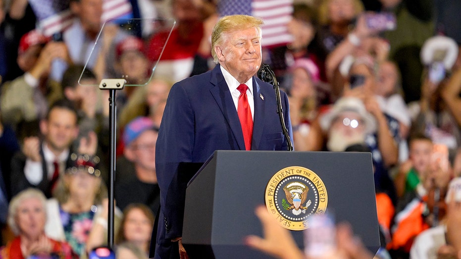 President Donald Trump at rally in Oklahoma