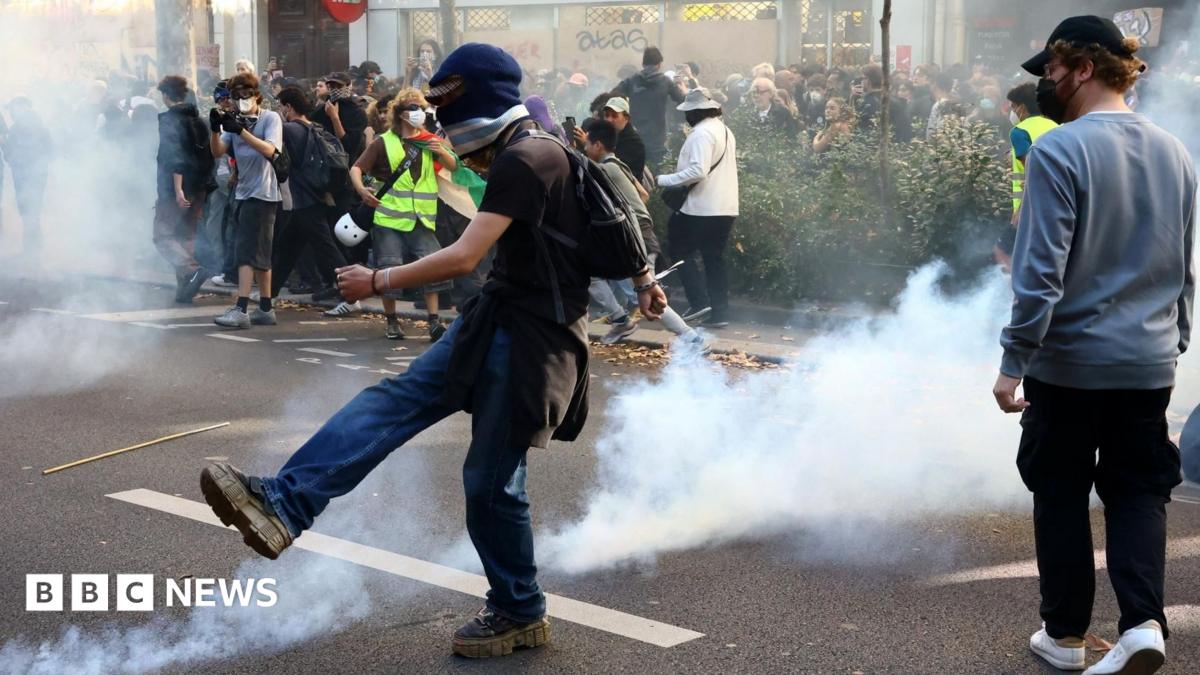 France school protests: Police fire tear gas at crowds as tens of thousands join school demonstrations