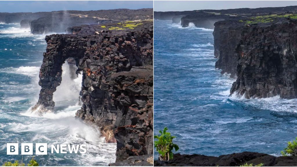 Hawaii's iconic 500-year-old Hōlei Sea Arch has collapsed into the sea - BBC