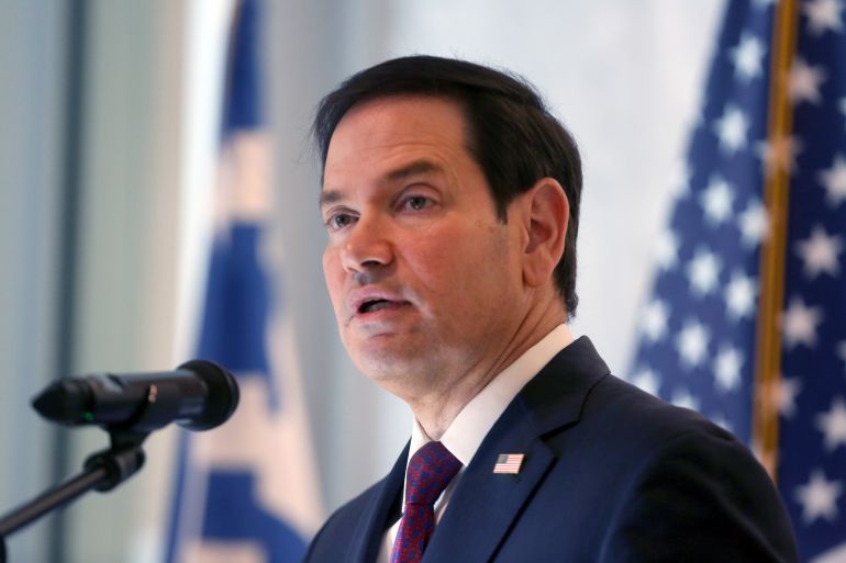 epa13287271 US Secretary of State Marco Rubio speaks during a ceremony marking the renovation and opening of a new wing of the US Embassy in Athens, Greece, 07 October 2026. Rubio is visiting Athens for the sixth Greece-US Strategic Dialogue, which includes talks on defense, energy and regional cooperation. EPA/ALEXANDROS BELTES