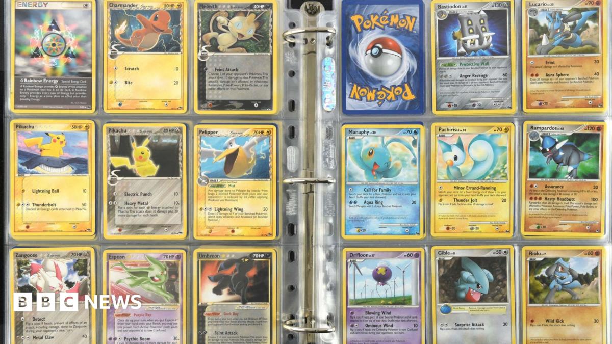 A collection of Pokemon cards.