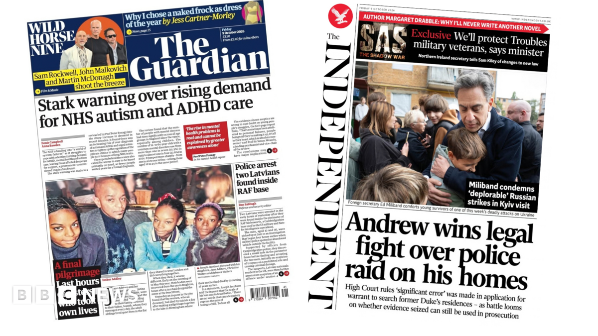 "Stark warning over rising demand for NHS autism and ADHD care" reads the headline on the front page of the Guardian.