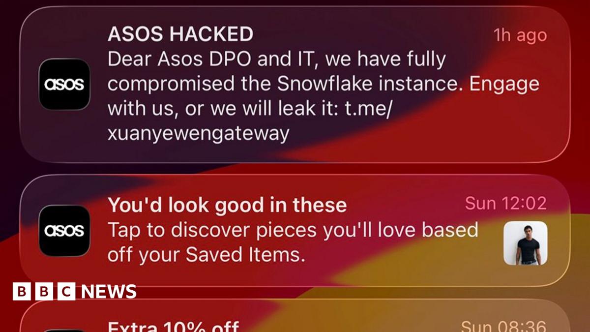 Asos says customers' personal information 'may have been accessed' after message from hackers