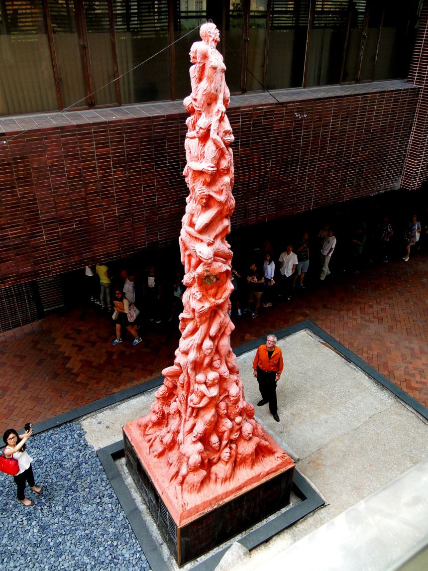 Galschiøt's “Pillar of Shame,” a memorial to victims of the Tiananmen Square massacre.