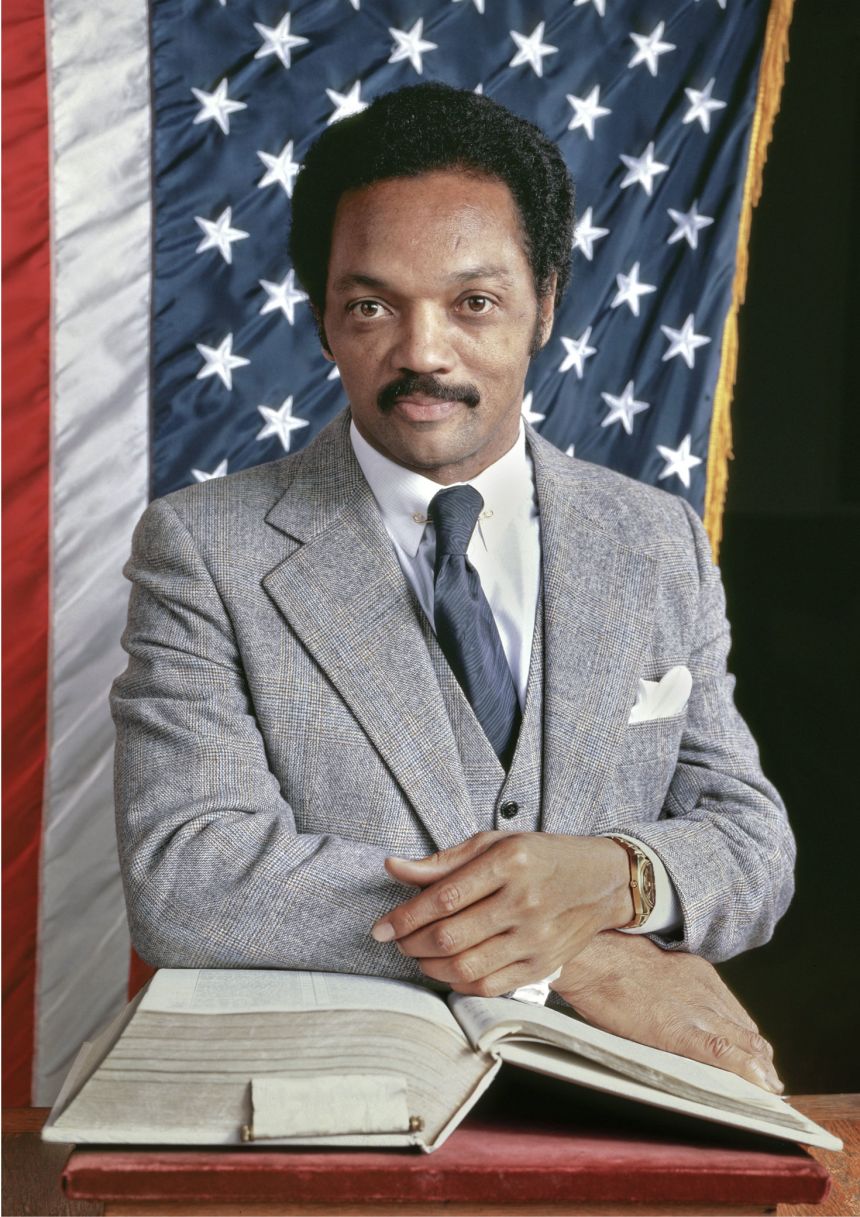 The Rev. Jesse Jackson poses for a portrait in 1984 in Tallahassee, Florida.