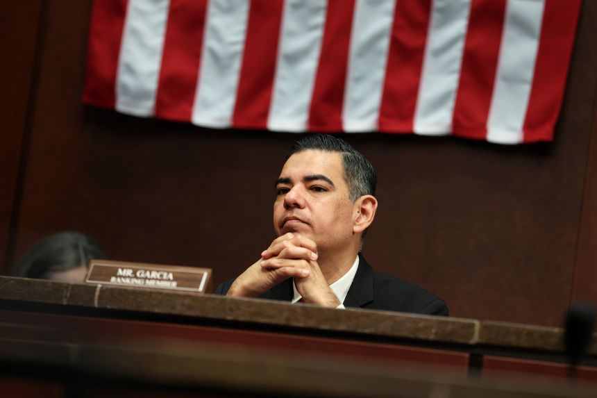Rep. Robert Garcia looks on during a House Oversight and Government Reform Committee hearing in the US Capitol on March 4.