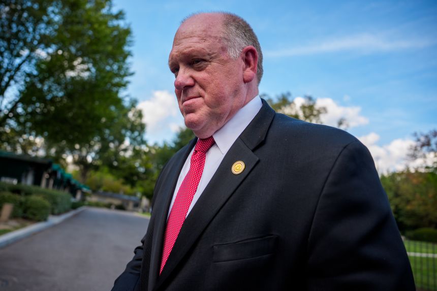 White House border czar Tom Homan steps away after speaking to the media last month in Washington, DC.