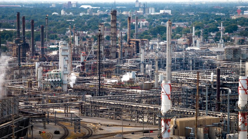 An oil refinery in Whiting, Indiana, on September 8, 2026