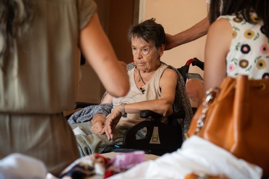 Maricarmen, minutes before being evicted, on 23 September, 2026 in Madrid, Spain.