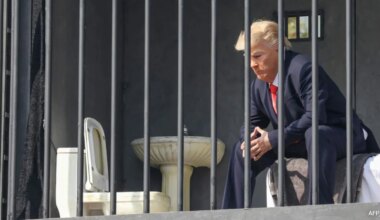 us president Donald Trump Behind Bars? Iran's Latest Anti-US Display Draws Crowds