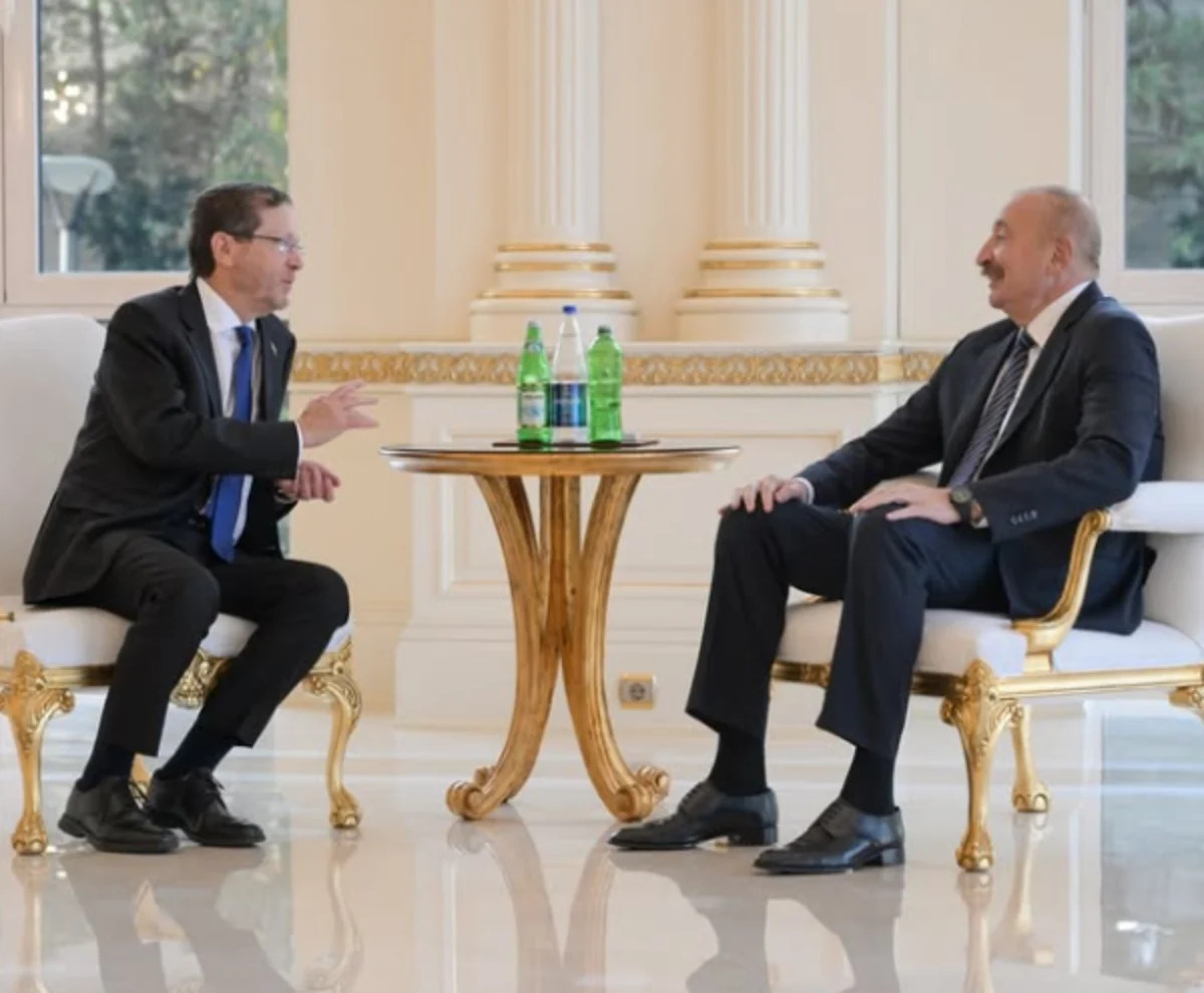 Israeli President Herzog Meets Azerbaijan's Aliyevin Baku, Notes Close Ties