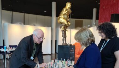 Golden naked Trump statue installed at European Parliament