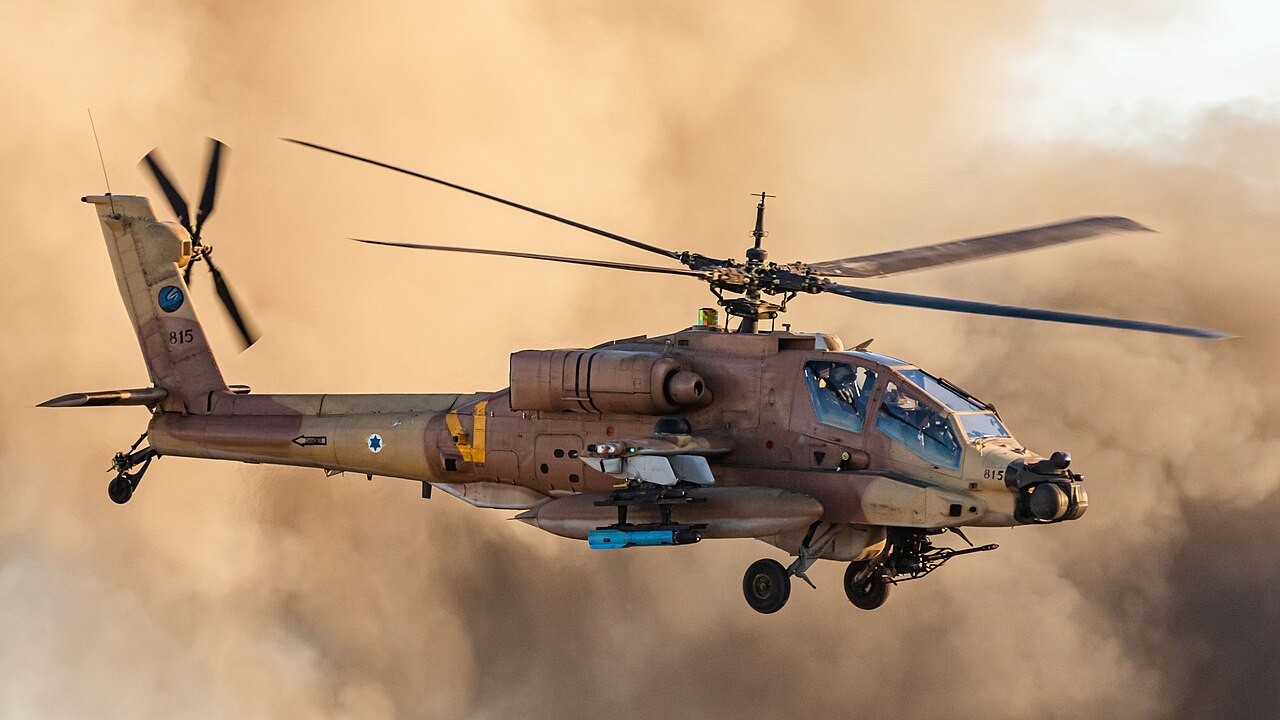 Israeli Air Force Apache attack helicopter during an exercise