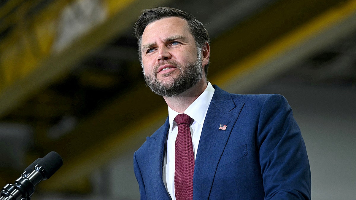 US Vice President JD Vance speaks at a MAGA Inc. super PAC event in Sterling Heights, Michigan, August 31, 2026. Saul Loeb/Pool via REUTERS