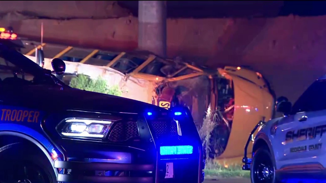 Overturned bus closes Highway 138 as hospital alerts