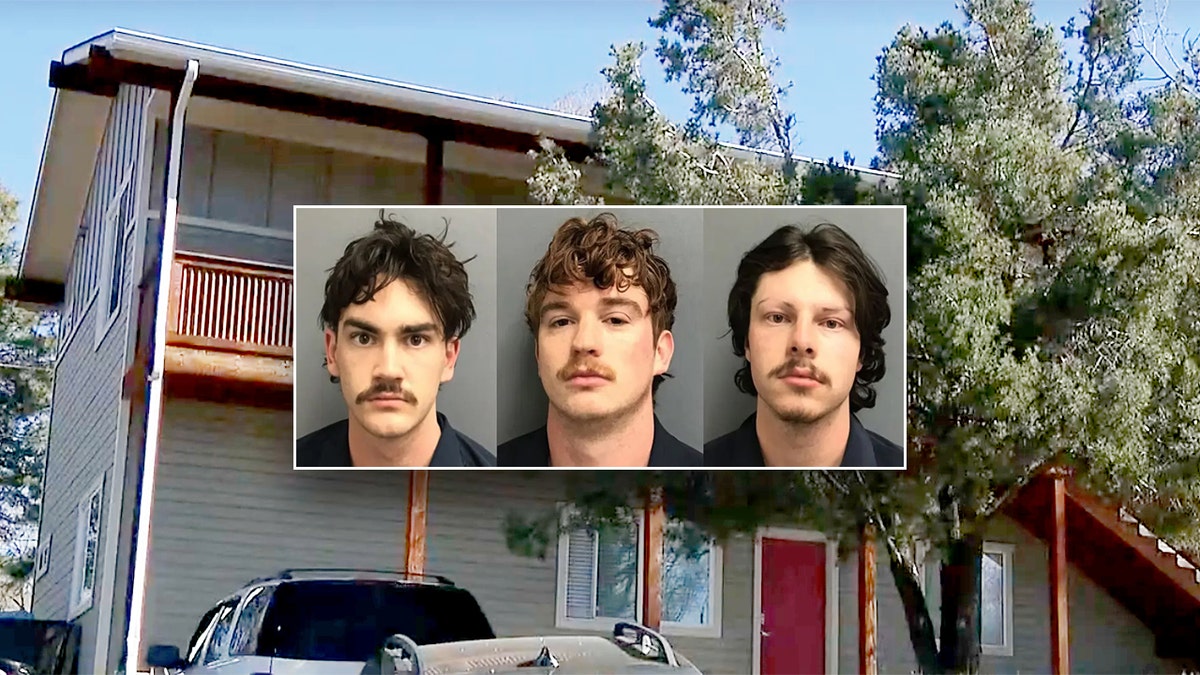 Mugshots of Ryan Creech, Carter Eslick and Riley Cass
