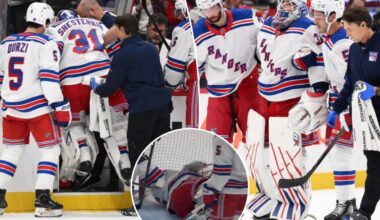 Igor Shesterkin exits game in Rangers injury nightmare