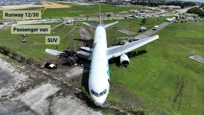 Amazon Air cargo plane flew past nearly half of Miami runway before deadly landing, NTSB says