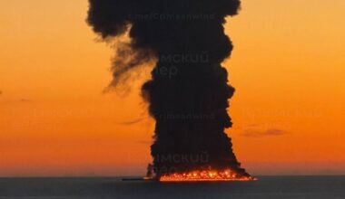 Shadow fleet tanker reportedly ablaze near Russian port city Sochi