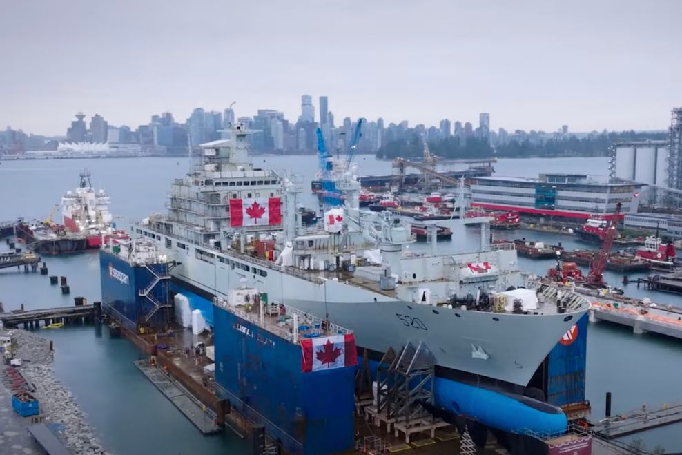 seaspan north vancouver shipyards hmcs protecteur launch december 2024