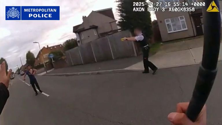 Bodyworn footage shows Safi's arrest. Pic: Met Police/PA
