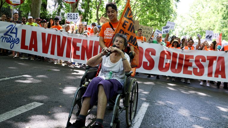 Maricarmen Abascal attending a protest in May. File pic: Reuters