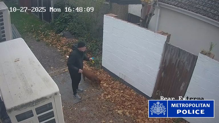 Wayne Broadhurst walking his dog Harry. Pic: Met Police/PA