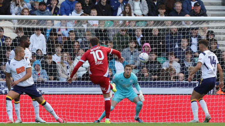 Camiel Neghli scored the only goal of the game at Deepdale