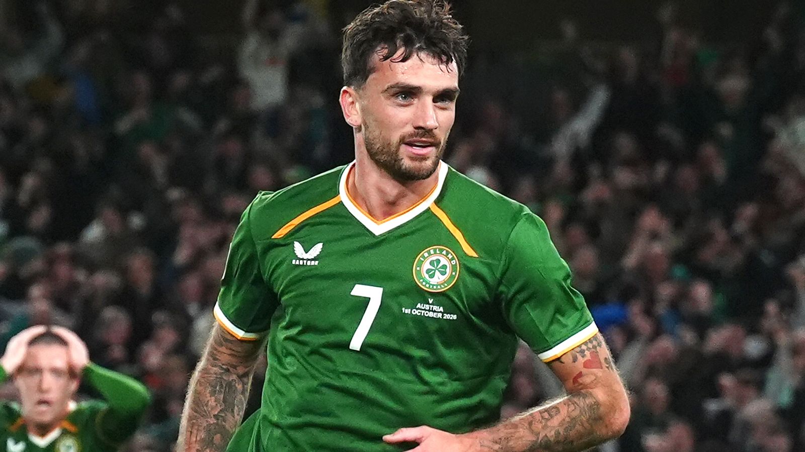 Troy Parrott scored a stunning opener before doubling Ireland's lead from the penalty spot