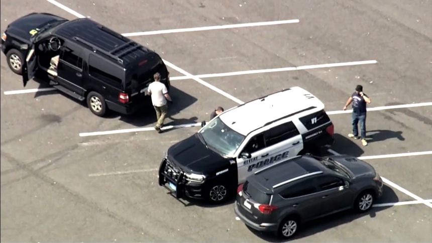 The scene after Matthew Farwell was arrested in August 2024 in Revere, Massachusetts.