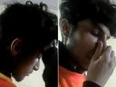 A suspect wanted in a home invasion is pictured in this combination photo.