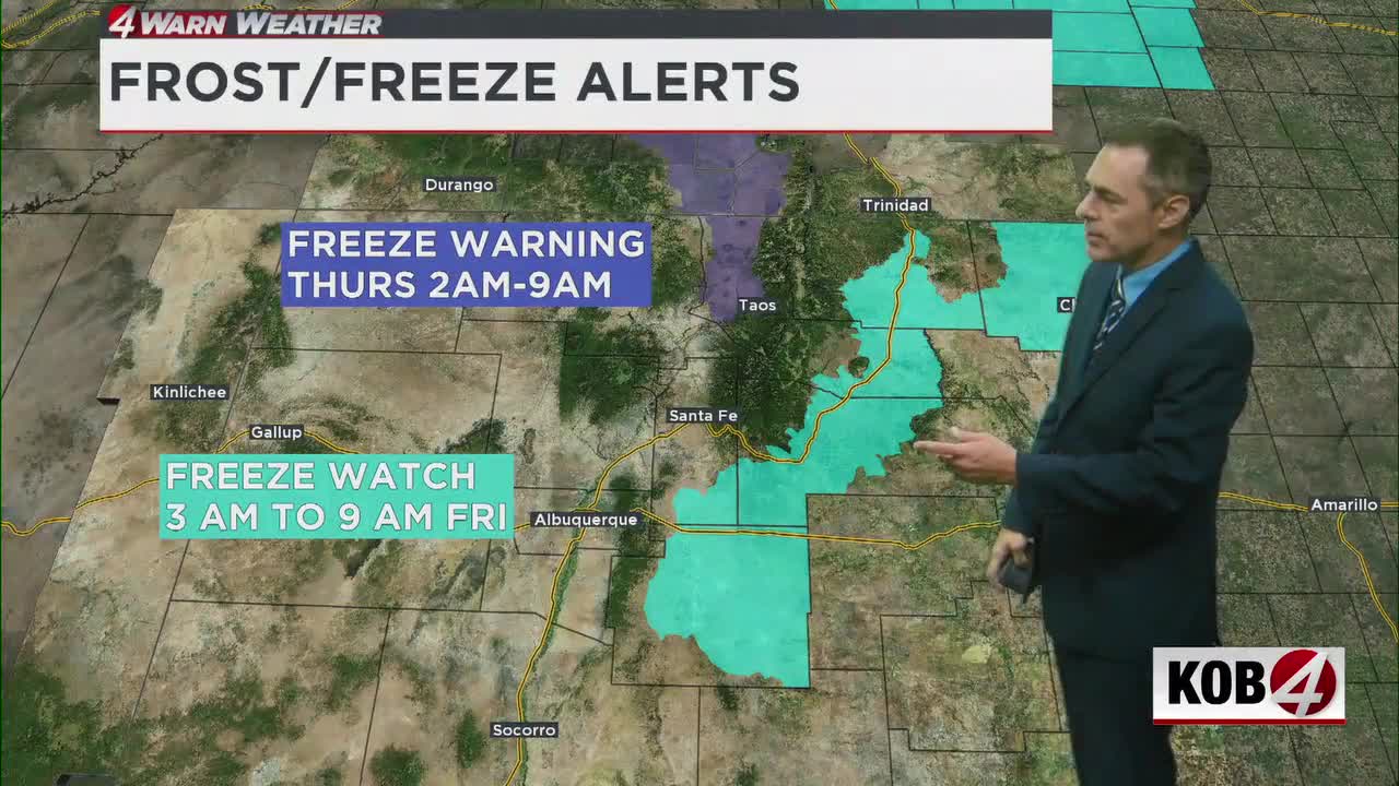 Freeze watches and warnings issued ahead of cooldown in New Mexico