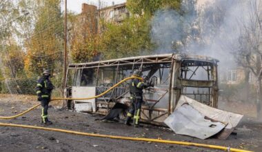 Russian missile strike on Ukraine kills 30 on packed city buses, as Moscow says "no clear path" to peace
