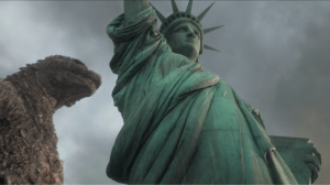 Godzilla checks out the Statue of Liberty in 'Godzilla Minus Zero'