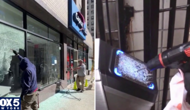 NYPD probes anti-Israel graffiti at UES bank for link to subway vandalism