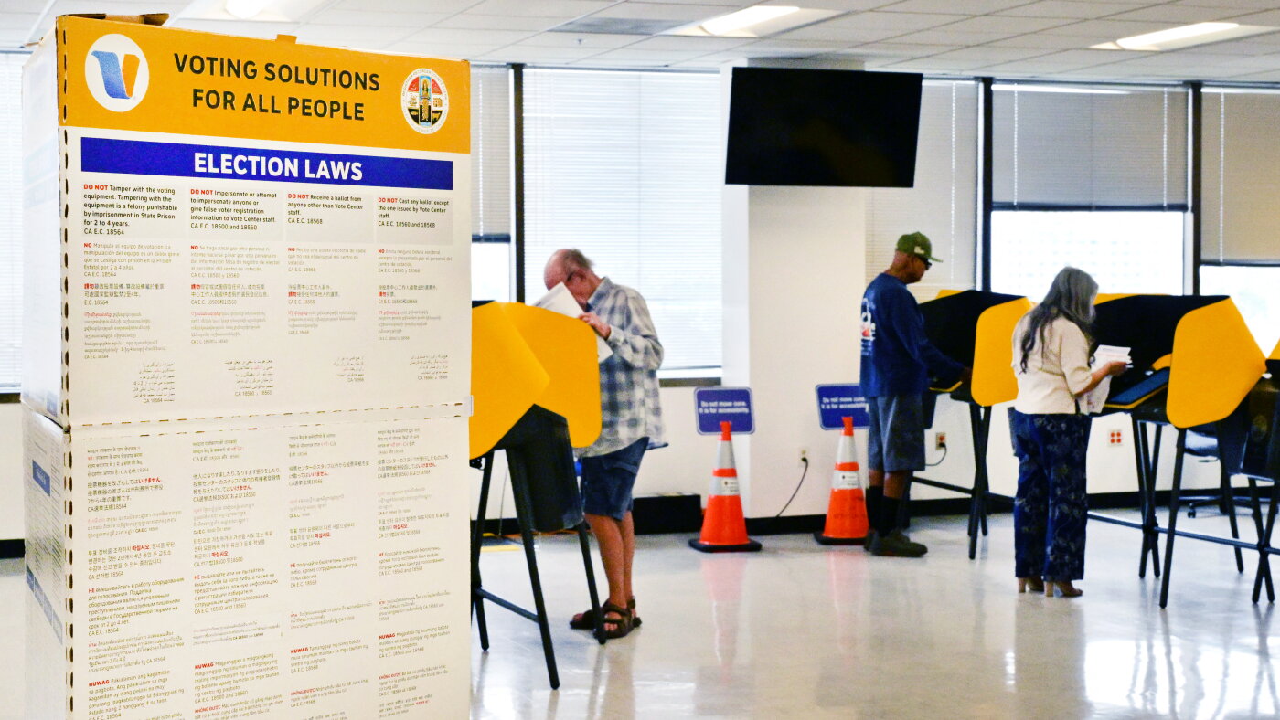 DOJ charges 28 people in California with voting crimes : NPR