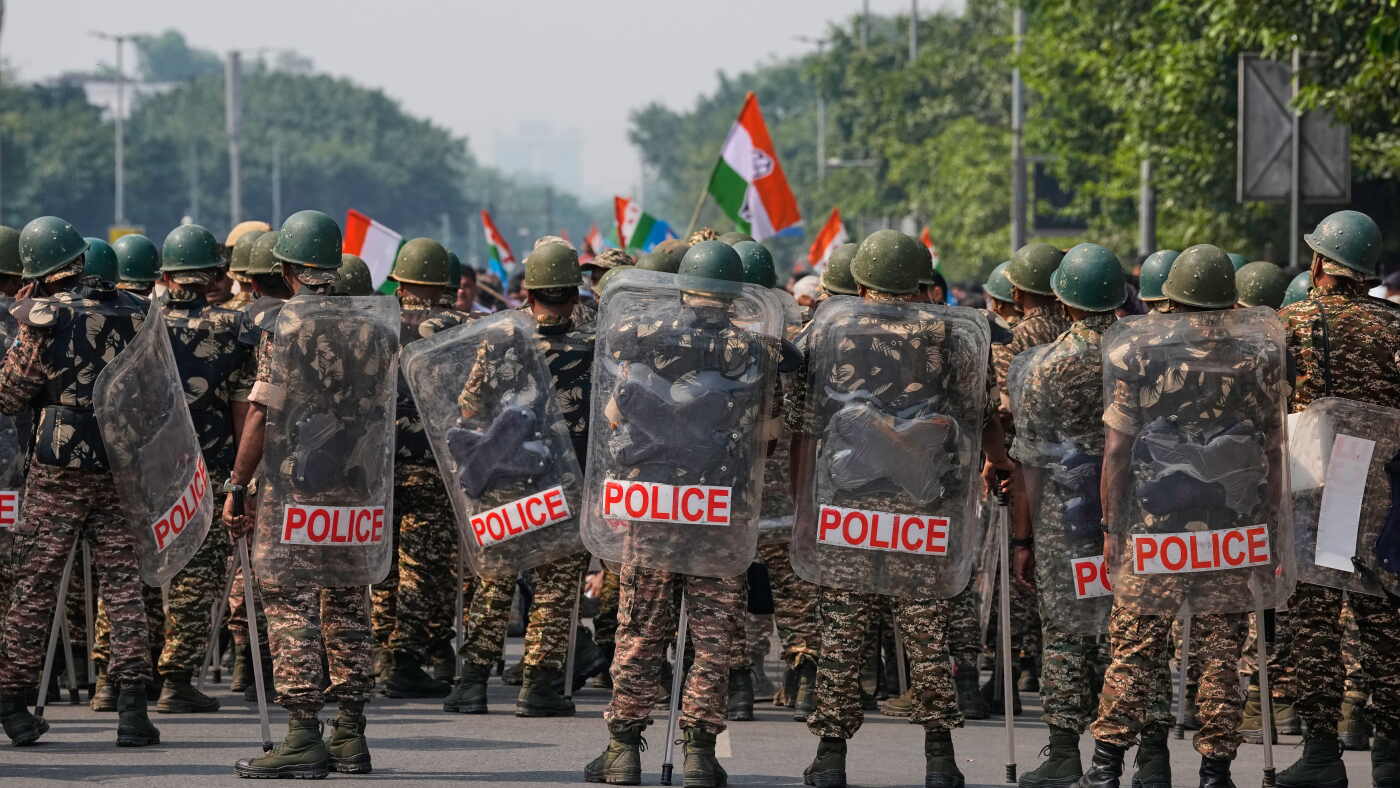 India's opposition parties protest purge of voter roll : NPR
