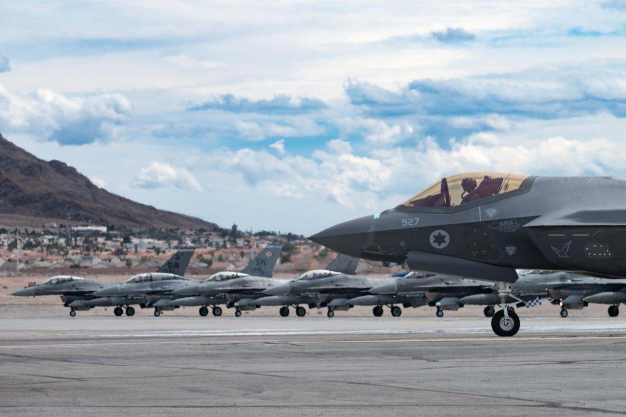 An Israeli F-35I Adir assigned to 140 Squadron, Nevatim Air Base, taxis out for a mission during Red Flag-Nellis 23-2 at Nellis Air Force Base, Nevada, March, 15 2023. (Photo via U.S. Air Force)