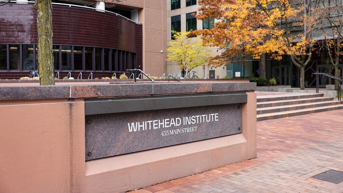 Sign of the Whitehead Institute for Biomedical Research at Kendall Square in Cambridge, Mass.